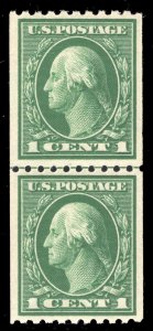 MOMEN: US STAMPS #441 COIL LINE PAIR MINT OG NH XF CHOICE $210 LOT #78091*