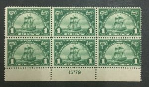 MOMEN: US STAMPS #614 PLATE BLOCK MINT OG 4NH/2H LOT #33729