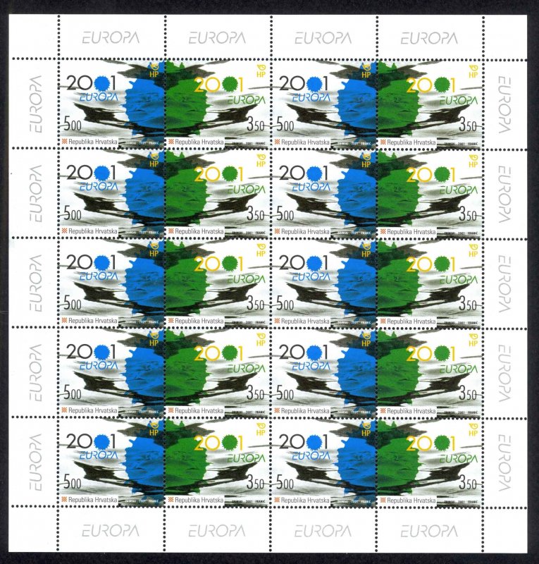 Croatia Sc# 451 MNH Pane/10 2001 Europa