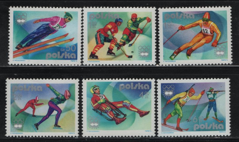 POLAND, 2137-2142, MNH, 1976, WINTER OLYMPIC GAMES EMBLEM