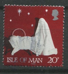 Isle of Man Sc#489 Used, 20p red brn & sil, Christmas 1991: Paper Sculptures ...