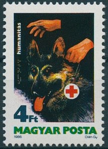 Hungary Stamps 1986 MNH The Blind Medical Guide Dogs Red Cross 1v Set