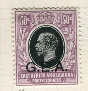 BRITISH KUT; TANGANYIKA 1917 early GV G.E.A. Optd. fine Mint hinged 50c. value