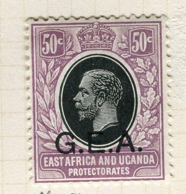 BRITISH KUT; TANGANYIKA 1917 early GV G.E.A. Optd. fine Mint hinged 50c. value