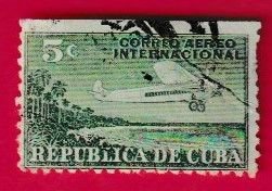 CUBA SCOTT#C4 1931 5c FOKKER F10A SUPER TRIMOTOR AIRPLANE - USED