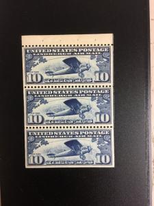 C10a. Booklet Pane Of 3. XF-MNH