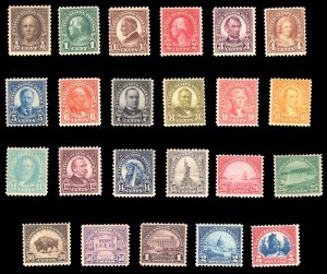 MOMEN: US STAMPS #551-573 COMPLETE SET MINT OG NH VF LOT #76414