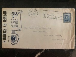 1944 New Zealand Censored Cover To San Francisco Ca USA