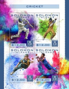 SOLOMON IS. - 2016 - Cricket - Perf 4v Sheet - Mint Never Hinged