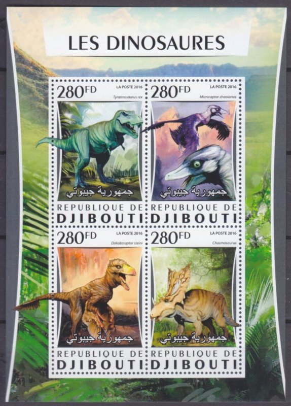 2016 Djibouti 1039-1042KL Dinosaurs 12,00 €