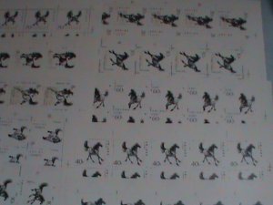 ​CHINA STAMPS: 1978 SC#1389-98 GALLOPING HORSE- HSU PEIHUNG COMPLETE SHEET SET
