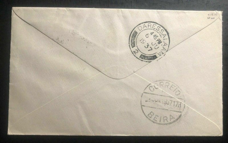 1937 Uplands Kenya KUT First Flight Airmail Cover FFC To Beira Mozambique