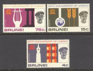 BRUNEI Sc# 128 - 130 MH FVF Set of 3 UNESCO Science Culture