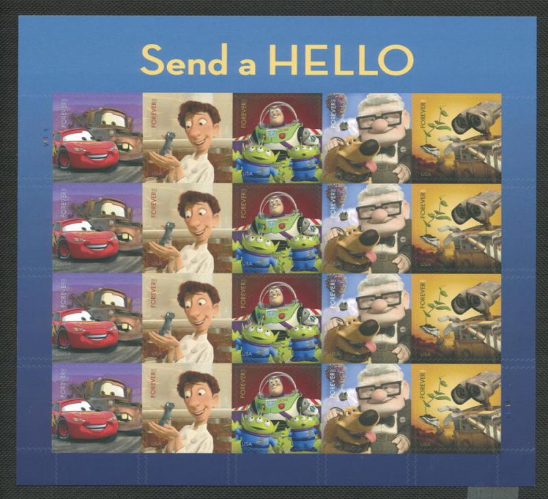 US-Scott's # 4557a PIXAR Send a HELLO - M NH -sheet of 20