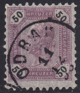 Austria - 1891 - Scott #69 - used - ODRAU pmk Czech Republic