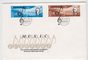 Isle of Man -1985 -  Europa Music,  set of 4 on FDC