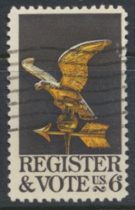 USA  SC# 1344 Used  -  Register and Vote   1968  see scan