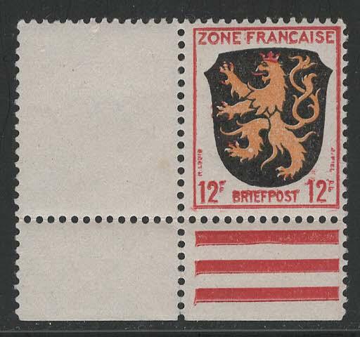 Germany - under French occupation - Scott # 4N6, label in size of stamp, mint nh