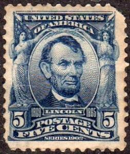 United States 304 - Mint-H - 5c Abraham Lincoln (1903) (cv $60.00)