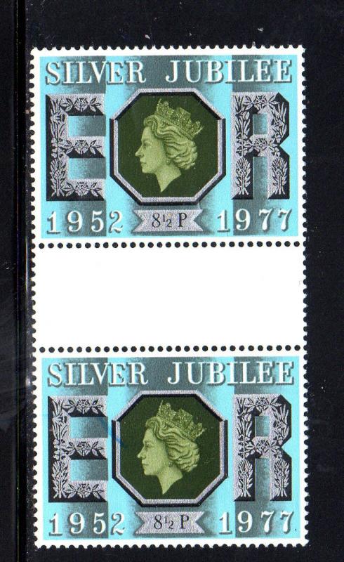 GREAT BRITAIN #810   1977  8 1/2p QEII SILVER JUBILEE MINT VF NH  O.G  GUTTER  c