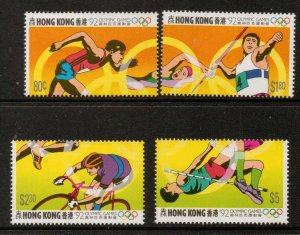 HONG KONG SG696/9 1992 OLYMPIC GAMES MNH