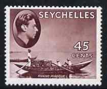 Seychelles 1938-49 KG6 Fishing Pirogue 45c purple-brown m...