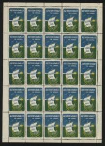 Denmark. Poster Stamp. Full Sheet.1913. IOGT Templar Order 