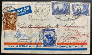 1935 Lima Peru Airmail Cover to Paris France