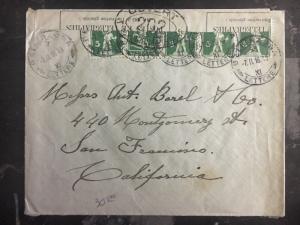 1916 Bellinzona Switzerland Censored Cover Cover San Francisco Ca USA WWI