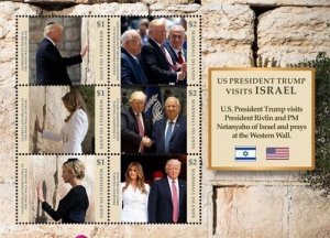 Marshall Islands 2018 - Trump Visits Israel Sheet of 6 Stamps Scott #1183 - MNH