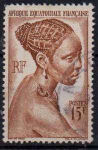 A.E.F - FRENCH COLONIAL - 1947 - BACONGO GIRL - Used - 15f -