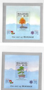 Maldives 1990 Bonsai Expo Osaka 2 S/S Sc 1464-1465 MNH C8