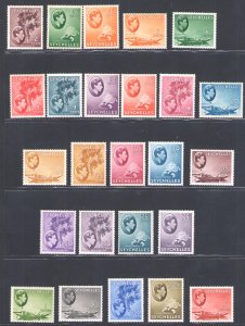 1938-49 Seychelles - SG no. 135-149 George VI - 25 MNH values**