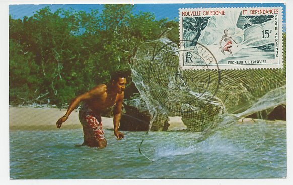 Maximum card New Caledonia 1962 Cast net fishing