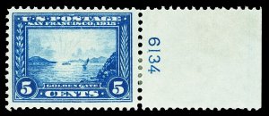 Scott 399 1913 5c Panama-Pacific Perforated 12 Issue Mint VF OG HR Cat $70