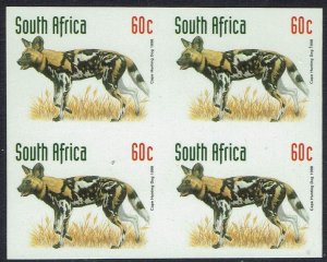 SOUTH AFRICA 1997 HYENA 60C ERROR IMPERF BLOCK MNH **