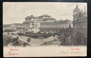 1900s Warsaw Poland Russia Occupation RPPC Postcard Cover To France Theater View