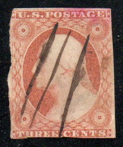 US #11 VF used,  very fresh color,  SUPER NICE STAMP!