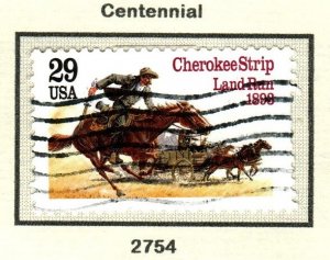 SC# 2754 - (29c) - Cherokee Strip - Land Run, USED single from album