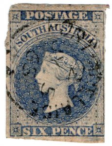 (I.B) Australia - South Australia Postal : 6d Dull Ultramarine (SG 30a)