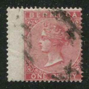 Bermuda SC# 1 Victoria 1d Used WING MARGIN