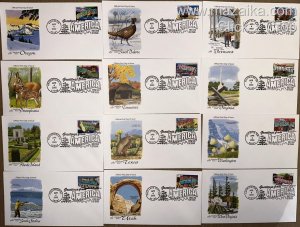 2002 GREETINGS FROM AMERICA COMPLETE SET SUPERB COLOR FDCs & 50 STATES STAMPS