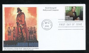 US 3344 American Music - Erich Wolfgang Korngold UA Mystic cachet FDC