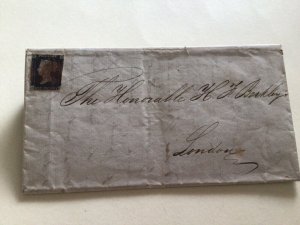 Honourable Henry Berkeley Politician 1840 penny Black reused letter A13602
