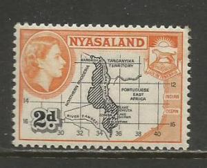 Nyasaland Protectorate   #100b  MLH  (1954)  c.v. $0.40