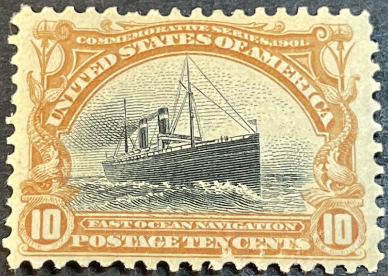 U.S. # 299-MINT/HINGED---YELLOW/BROWN & BLACK---SINGLE---1901