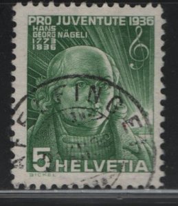 SWITZERLAND B81, USED, 1936 Johann Georg Nageli