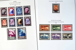 COLOR PRINTED SPAIN AIRMAIL 1920-1983 STAMP ALBUM PAGES (20 illustrated pages)