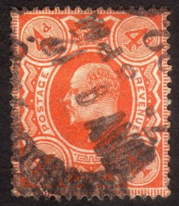 1909, Great Britain, 4p, Used, Sc 144b, Sg 239