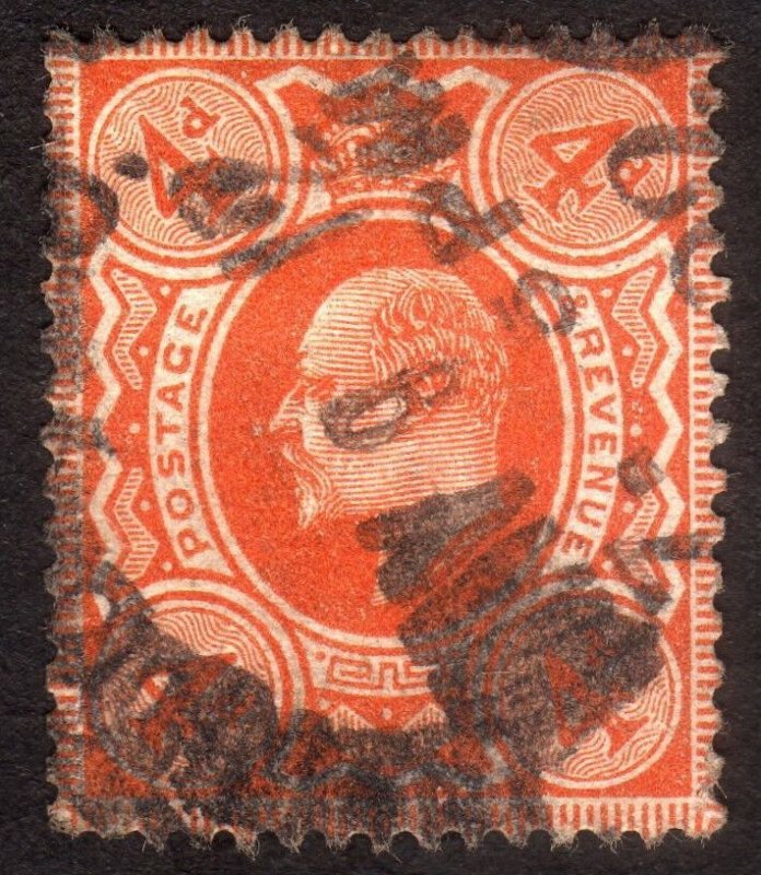 1909, Great Britain, 4p, Used, Sc 144b, Sg 239